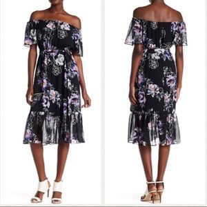 Eliza J chiffon off the shoulder dress (midi)